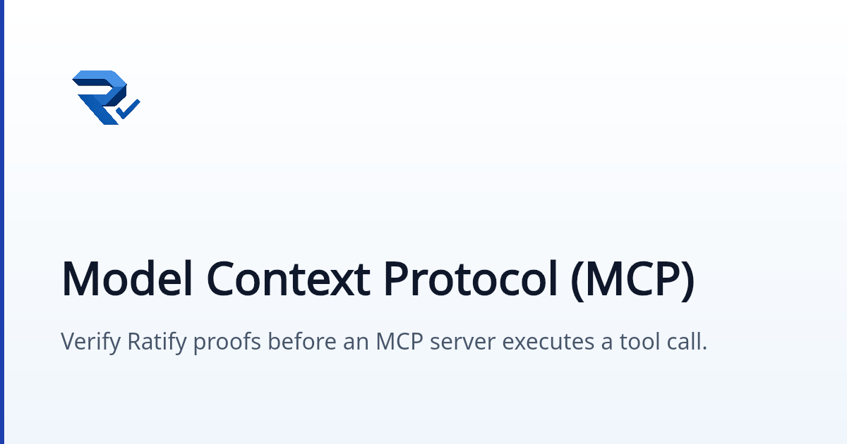 Model Context Protocol (MCP) | Ratify Protocol
