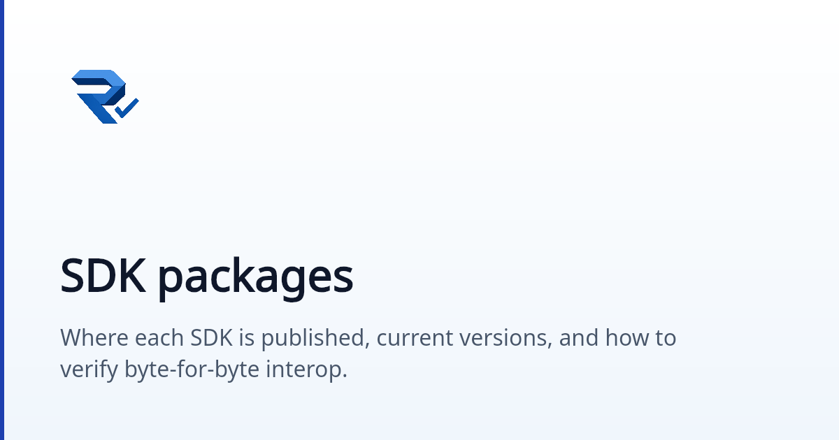 SDK packages | Ratify Protocol